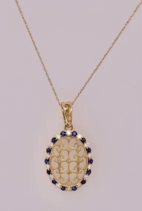 10K Sapphire & Diamond Necklace