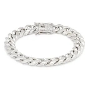 10mm White Gold Miami Cuban Chain Bracelet