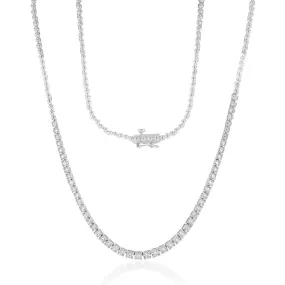 1/2 Carat Luminesce Lab Grown 45cm Diamond Tennis Necklace in Silver