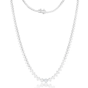 14ct White Gold 10 Carat Diamond Necklace with 111 Brilliant Diamonds 43cm length