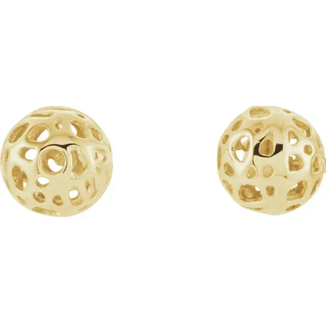 14K Gold 5 mm Pierced Ball Earrings