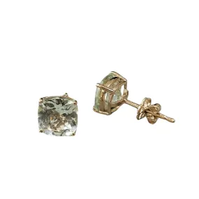 14K Gold Aquamarine Birthstone Month Stud Earrings