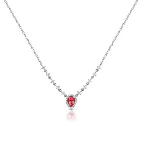 14K Gold Ruby & Diamond Necklace