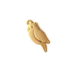 14K Matte Parrot Charm Pendant