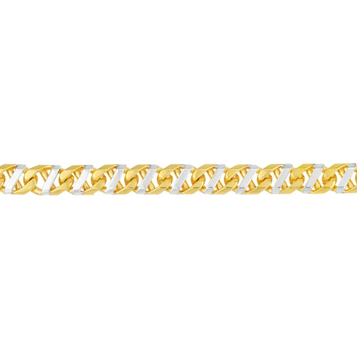 14K Two-tone Gold 7.00mm Men's Mariner Chain Bracelet