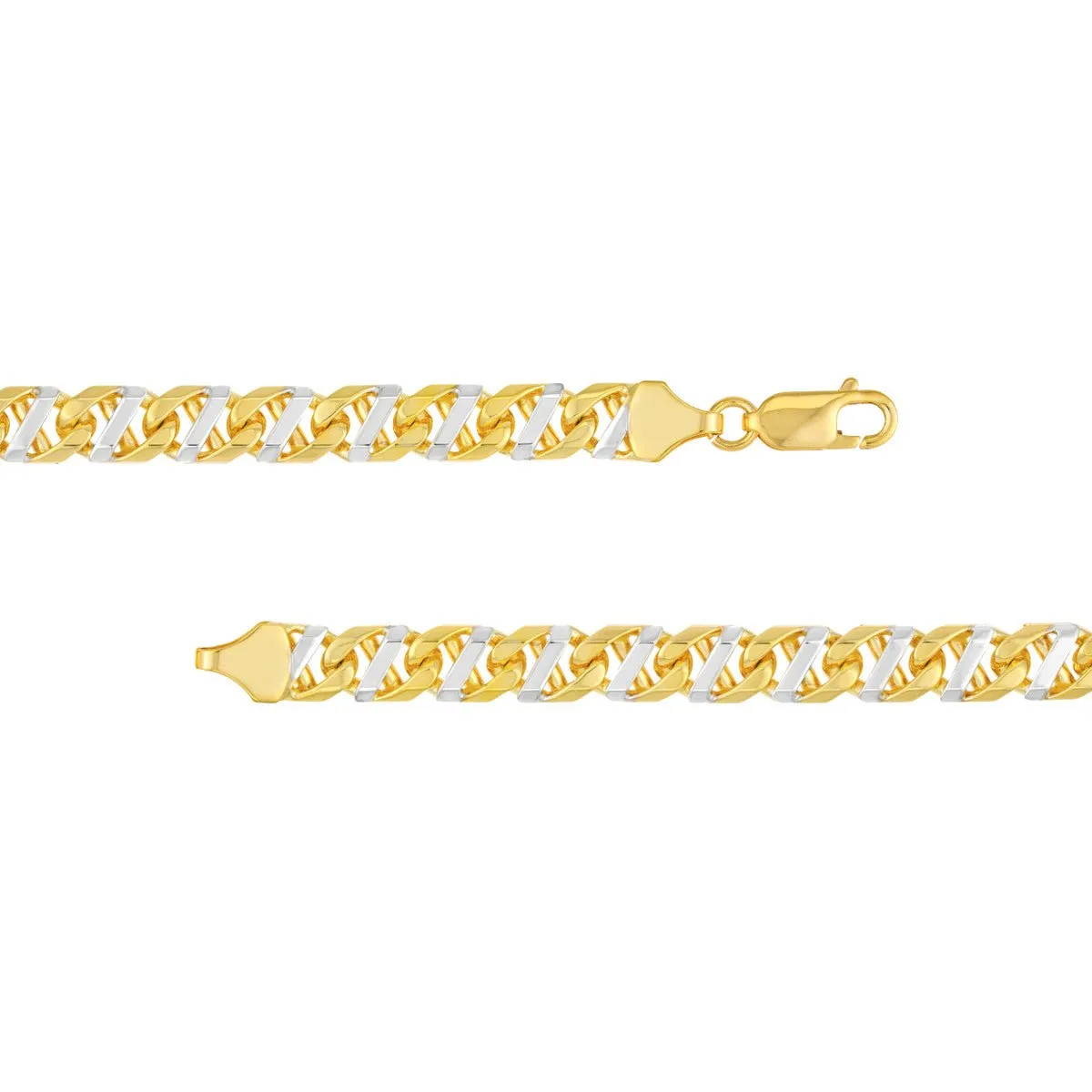 14K Two-tone Gold 7.00mm Men's Mariner Chain Bracelet