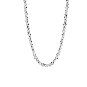 14K White Gold Illusion Set Diamond Tennis Necklace