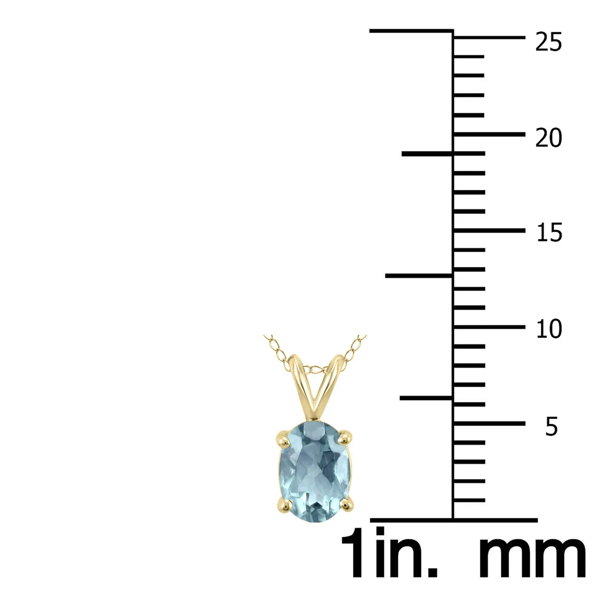 14K Yellow Gold 5X3Mm Oval Aquamarine Pendant