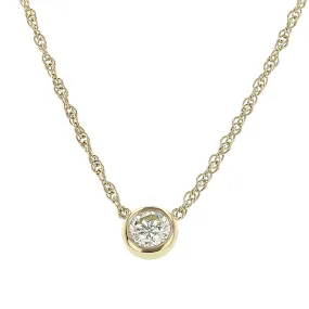 14K Yellow Gold Diamond Bezel Set Pendant