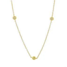 16-Inch 14K Gold Diamonds By-the-Yard Necklace