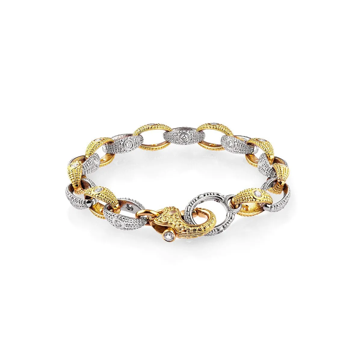 18K & Platinum Diamond Link Bracelet - B-2PD