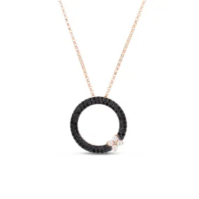 18K Gold White and Black Diamond Necklace