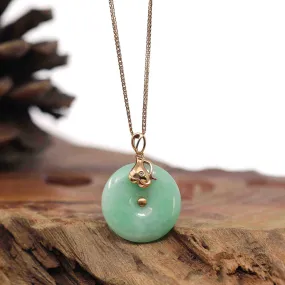 18k Rose Gold Genuine Jadeite Constellation (Aquarius) Necklace Pendant