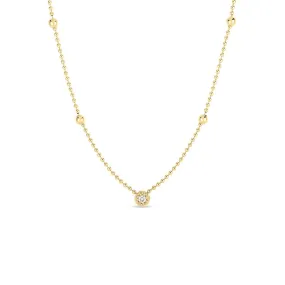 18K Yellow Gold Diamond Alternating Bead Chain