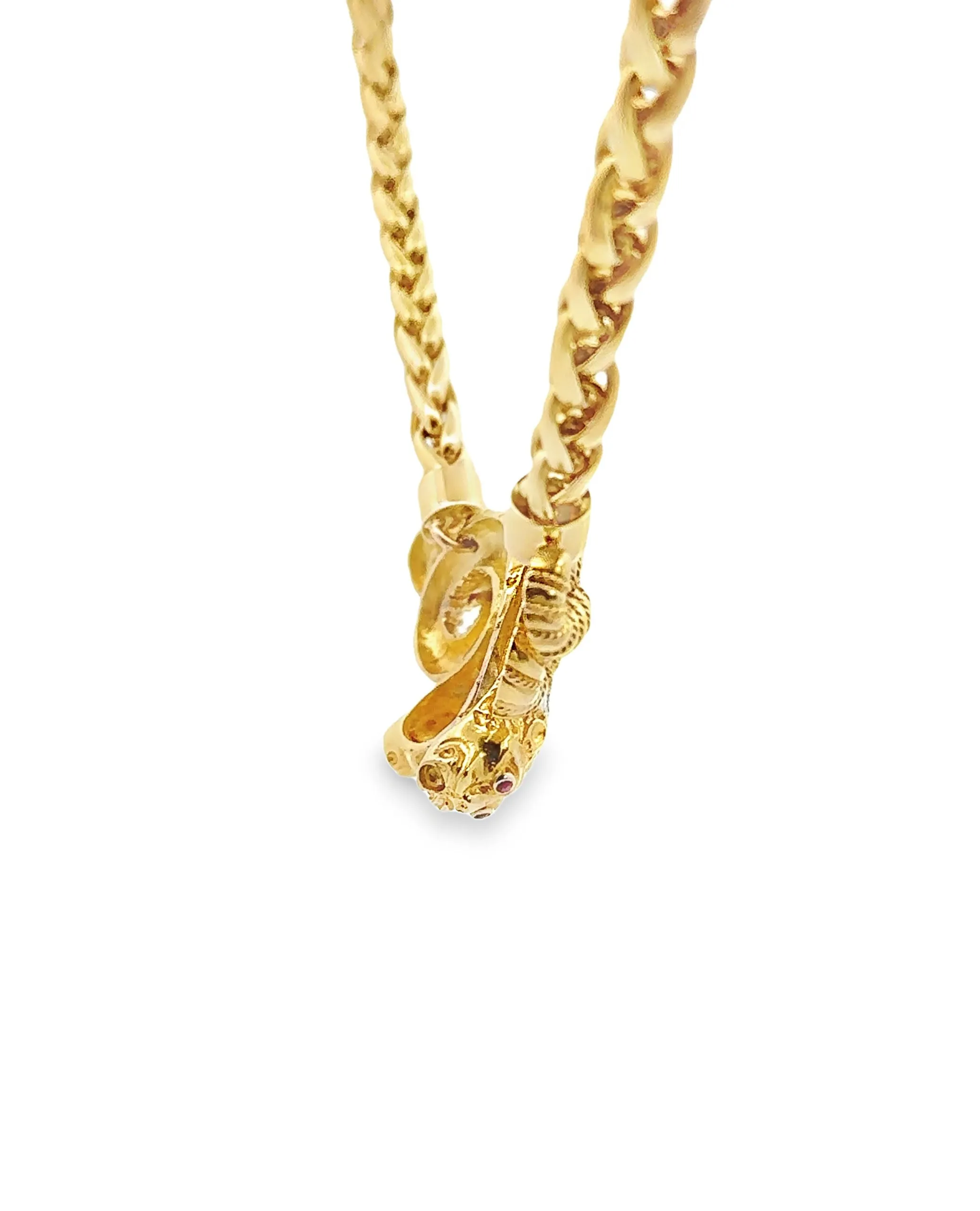 18K Yellow Gold Greek Inspired Lion Necklace