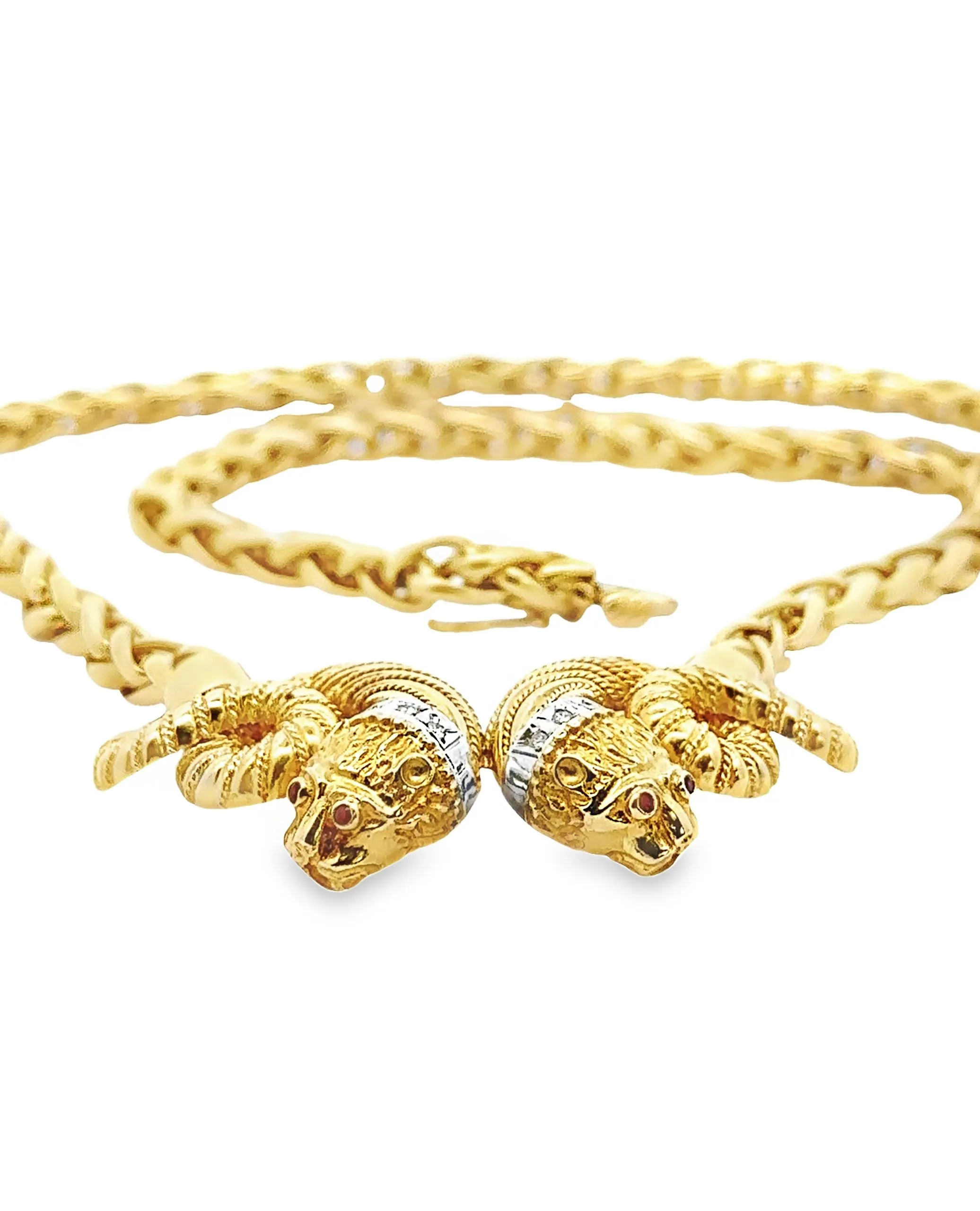 18K Yellow Gold Greek Inspired Lion Necklace