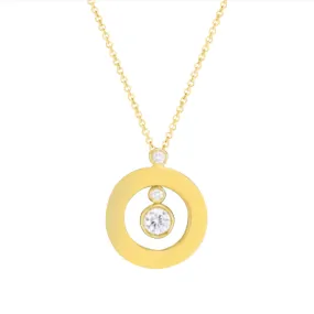 18K Yellow Gold Shiny Mini O Pendant