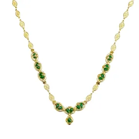 18KYG Jade & Diamond Necklace