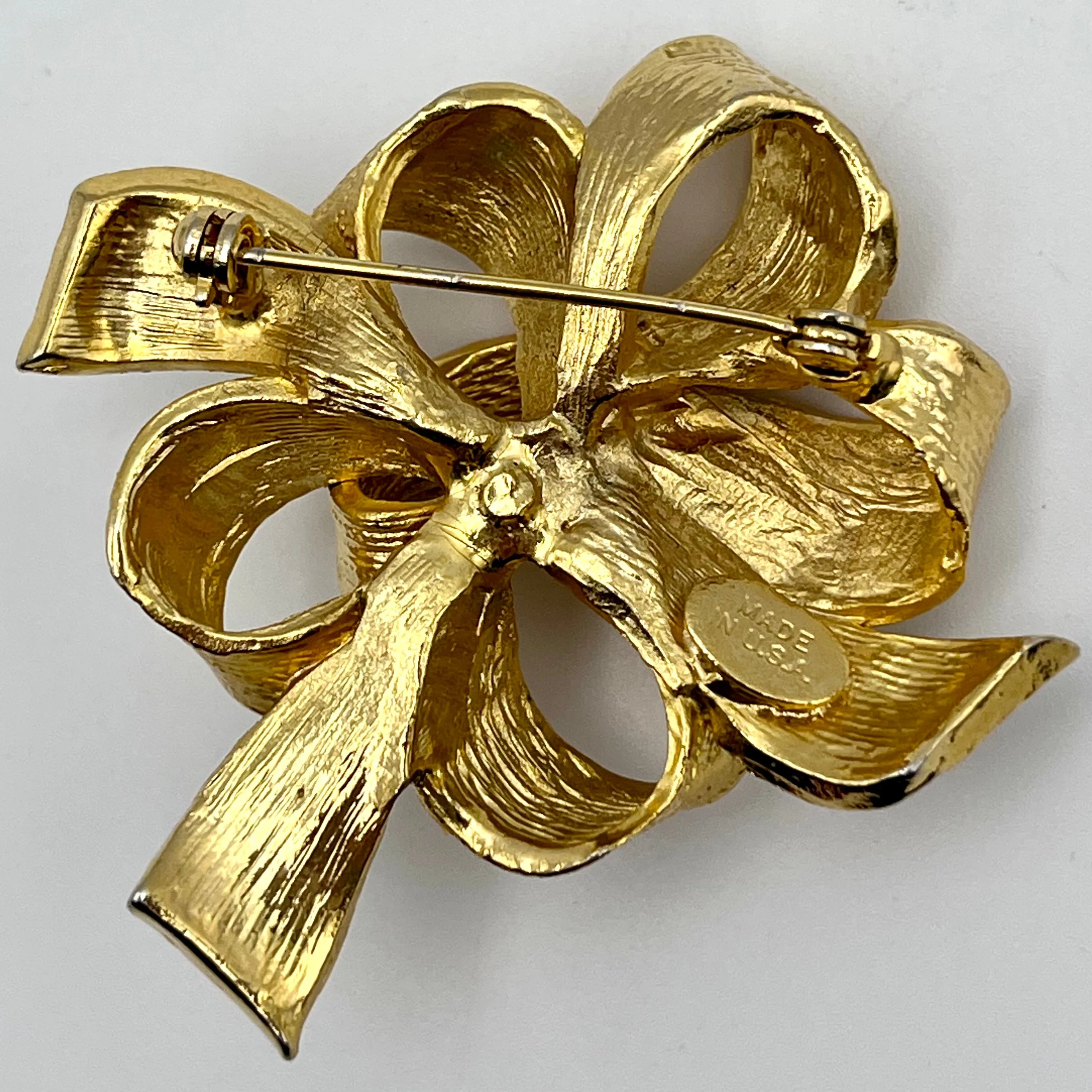 1980s Made in the USA Bow Brooch