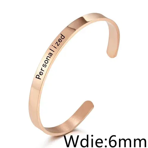 1PC Personalized Engraved Custom Name Stainless Steel Bracelet Jewelry Name Words Letters Custom Bracelet & Bangle For Women men