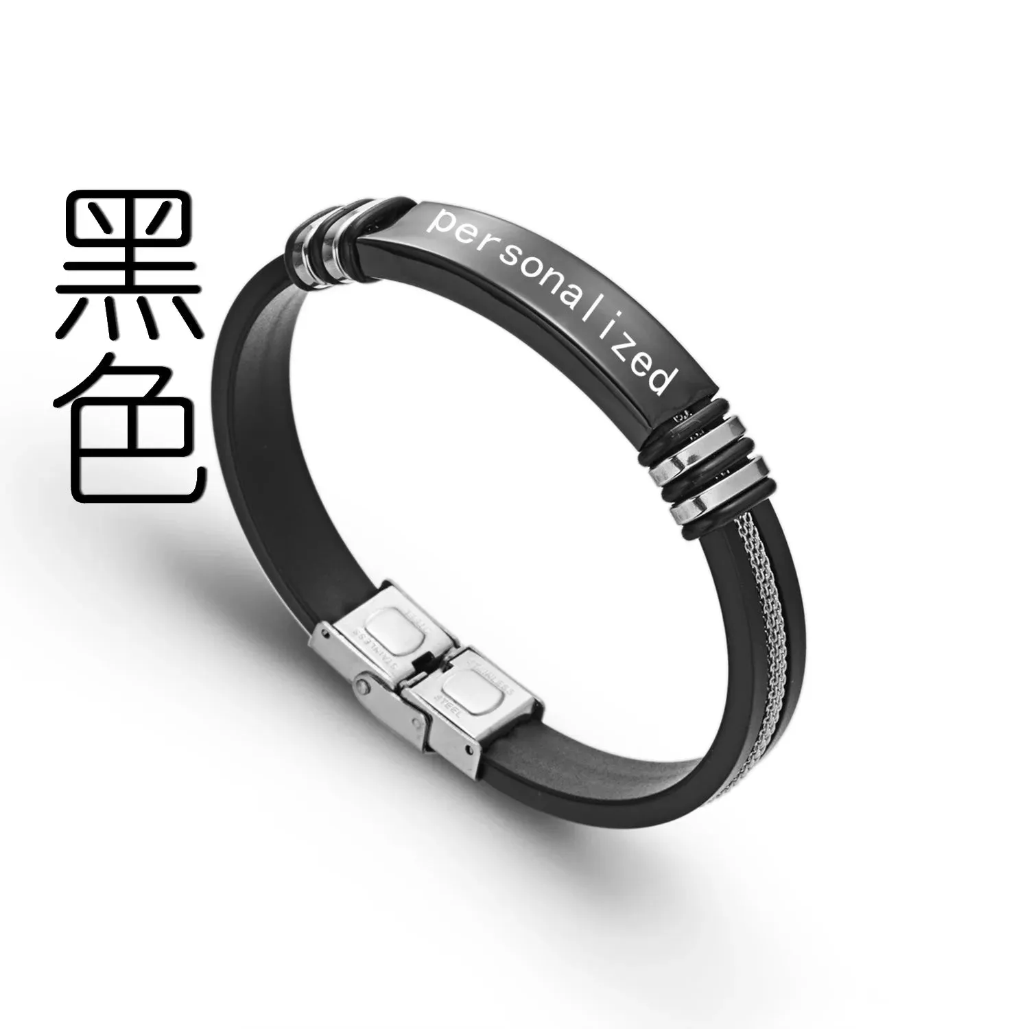 1PC Personalized Engraved Custom Name Stainless Steel Bracelet Jewelry Name Words Letters Custom Bracelet & Bangle For Women men