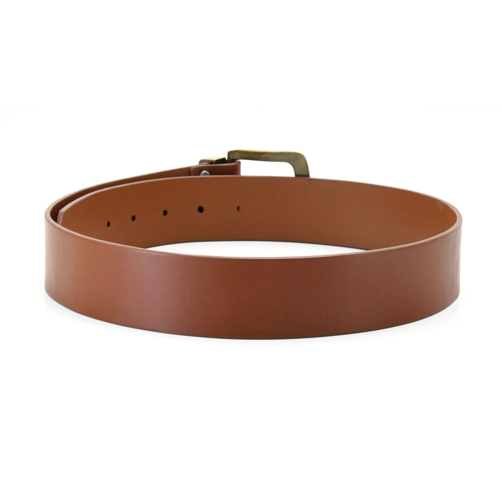 392714 Leather Belt in Tan Color with Gold Buckle | Style n Craft