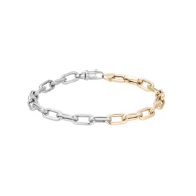 5.3mm Mixed Metal Italian Chain Link Bracelet