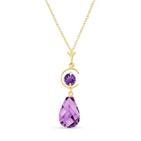 5.5 Carat 14K Solid Yellow Gold Youth's Promise Amethyst Necklace