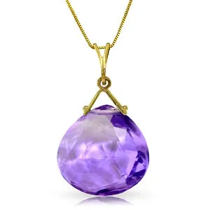 8.5 Carat 14K Solid Yellow Gold Magenta Passion Amethyst Necklace