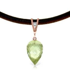 9.51 Carat 14K Solid Rose Gold Savoire Faire Green Amethyst Necklace