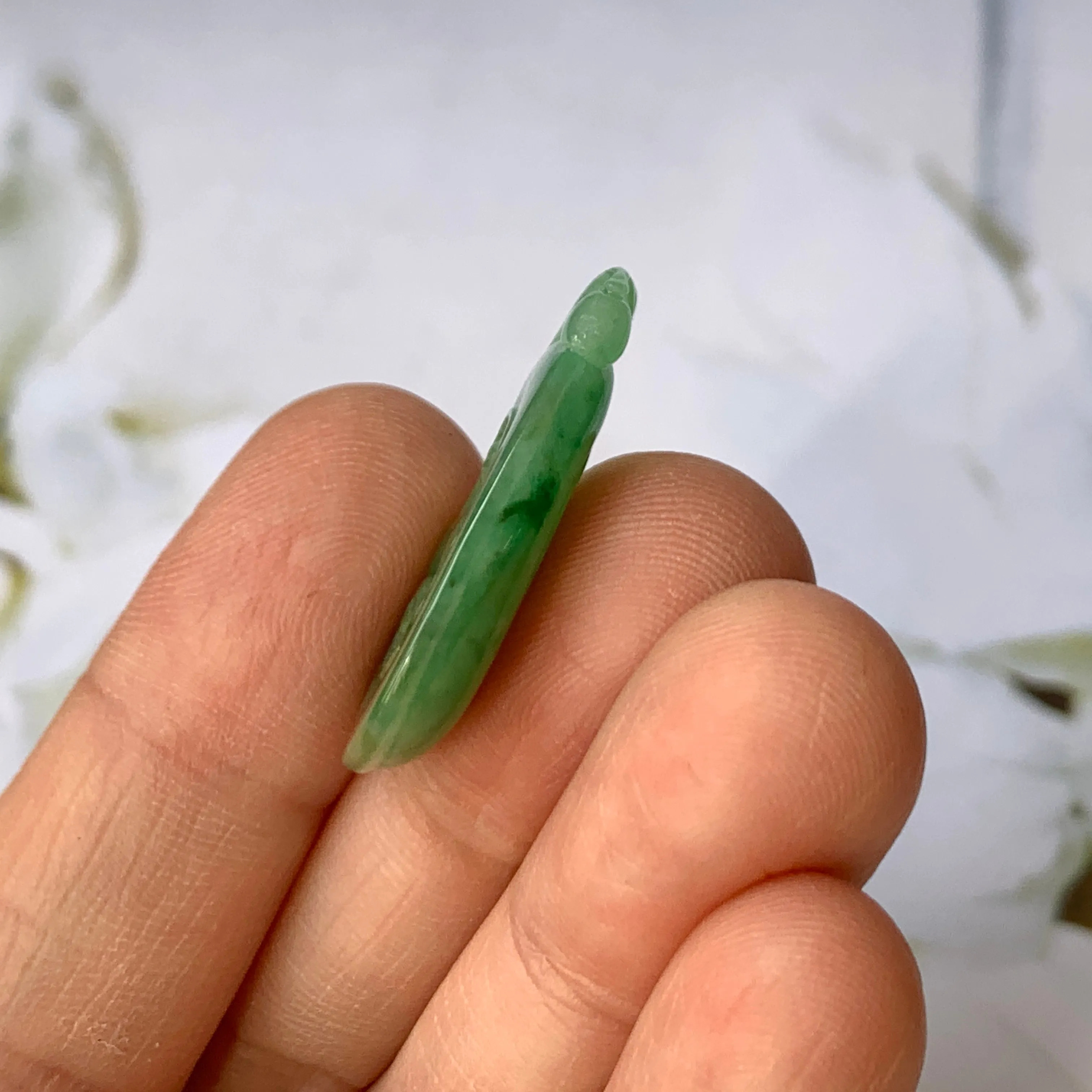 A-Grade Imperial Green Jadeite Ruyi Pendant No.170832