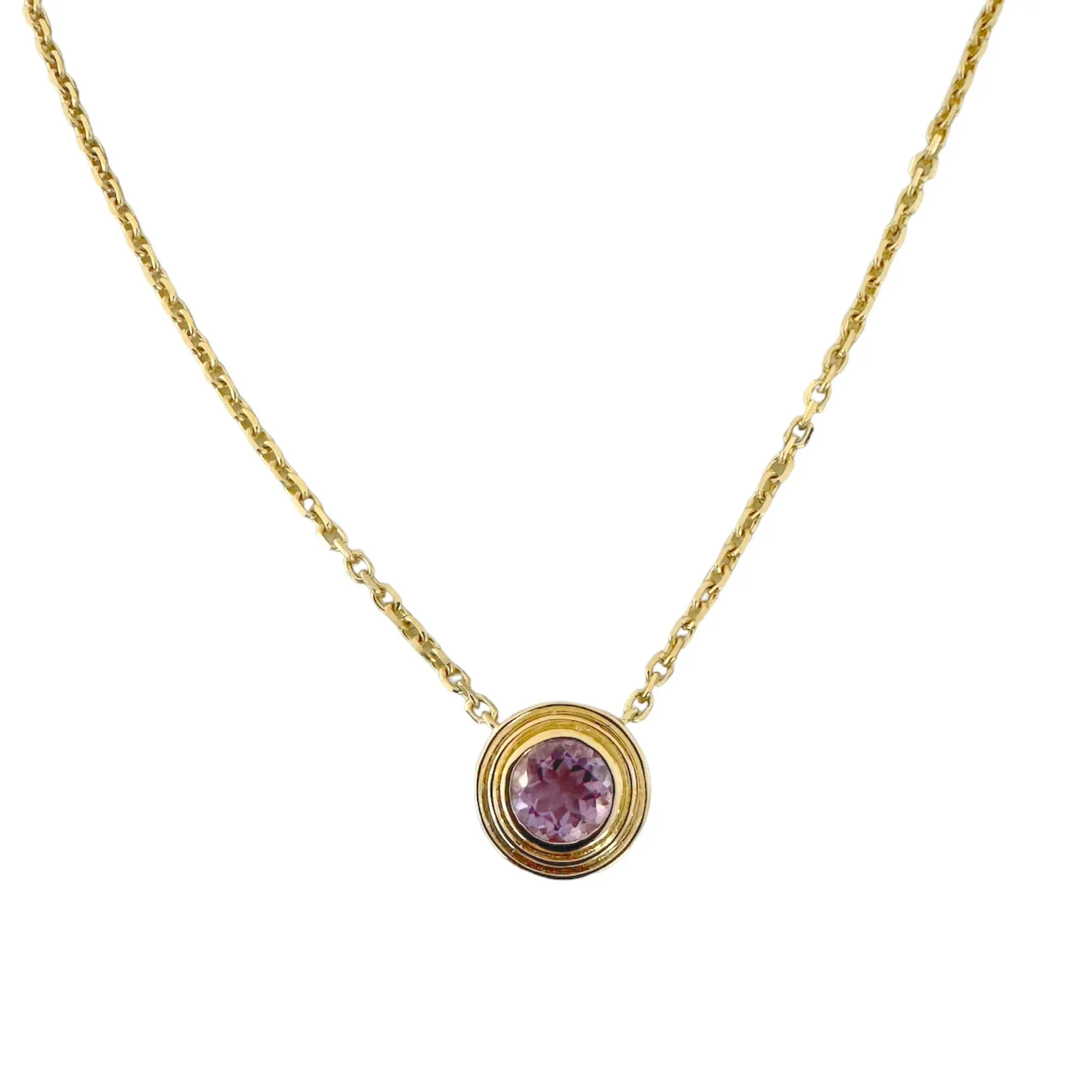 Amethyst Bezel Necklace