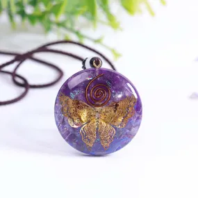 Amethyst Butterfly Pendant Necklace