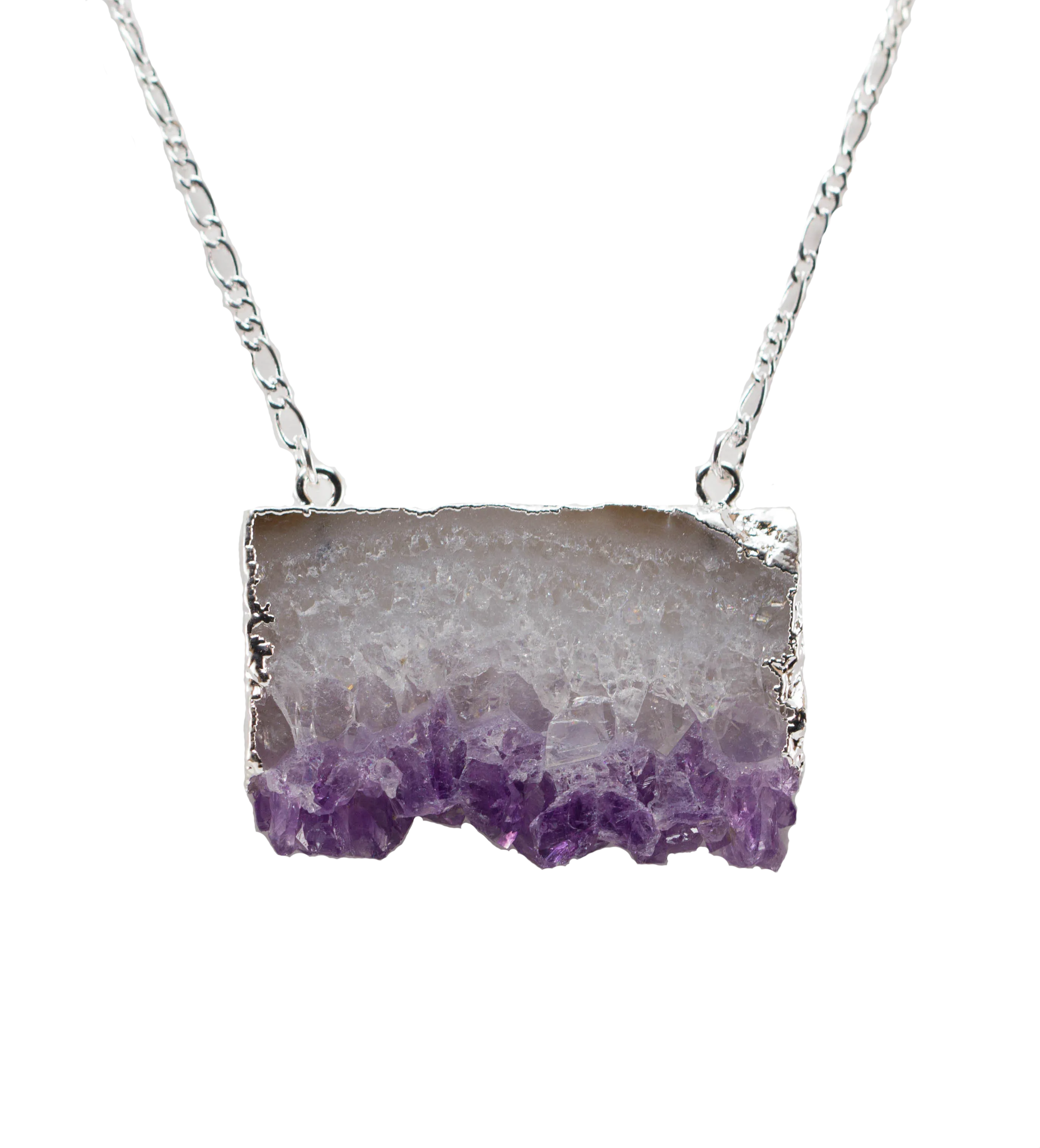 Amethyst Horizontal Slice Necklace