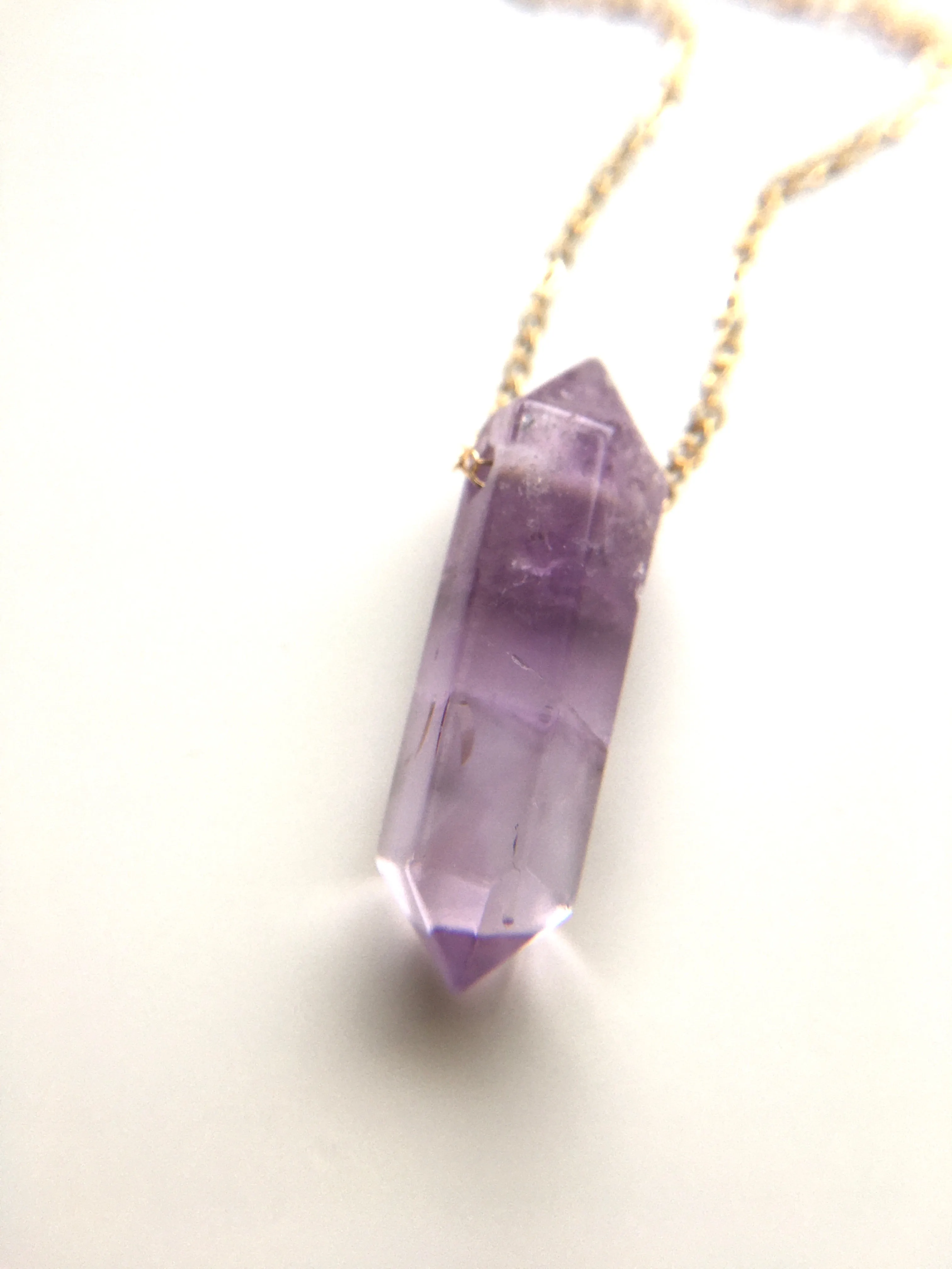 Amethyst Point Necklace Crown Chakra Crystal