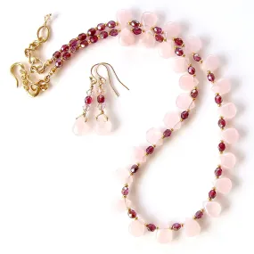 Amorette: Rose Quartz Necklace Set