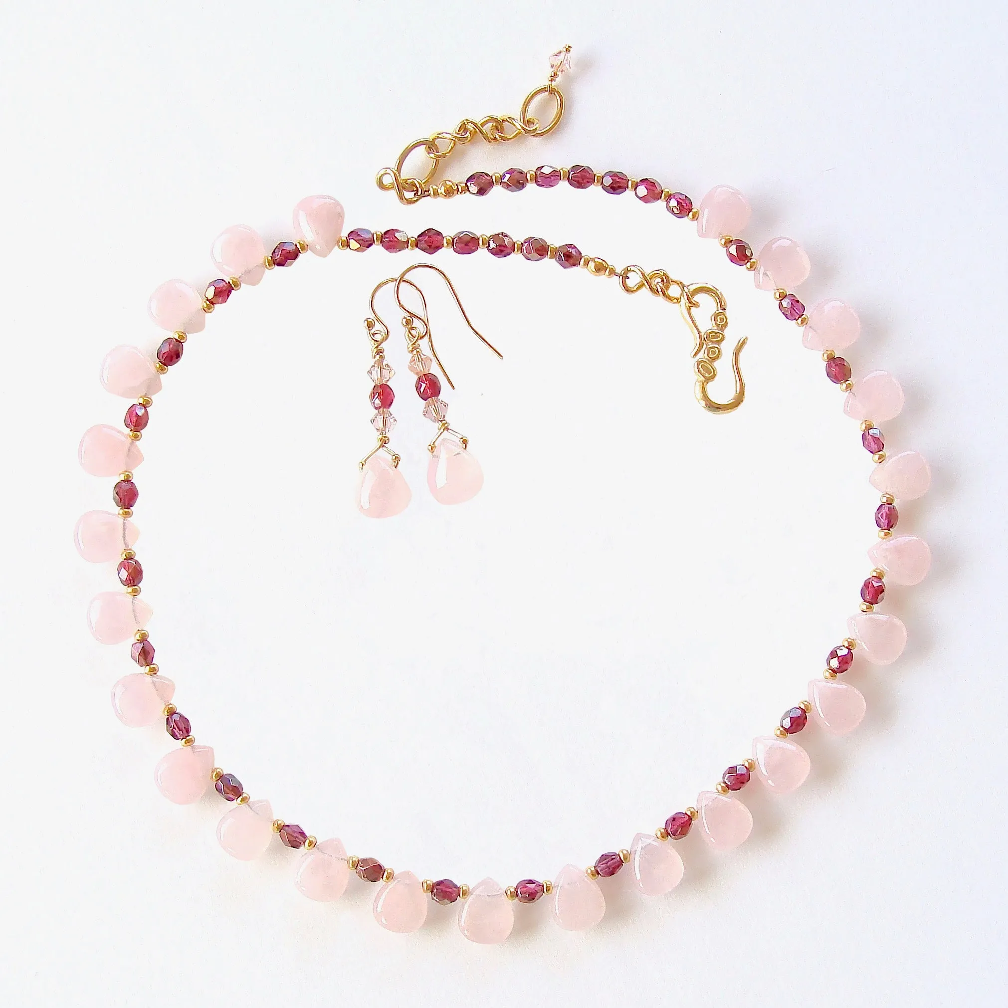 Amorette: Rose Quartz Necklace Set