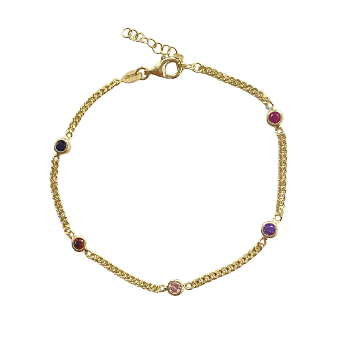 Amy Cuban Chain Bezel Bracelet