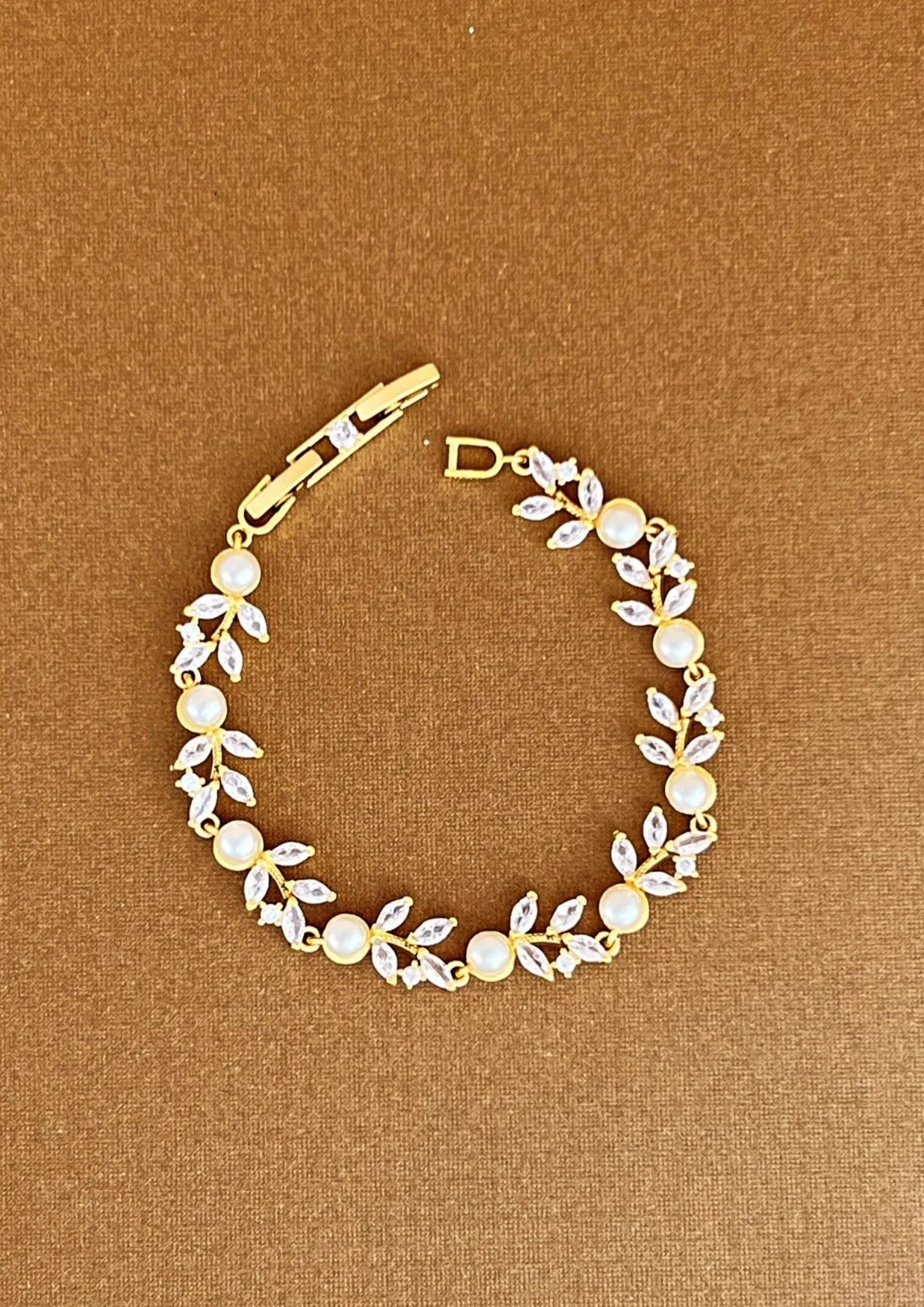 ANGEL LUX Simulated Diamond and Pearls Bracelet *Final Sale*