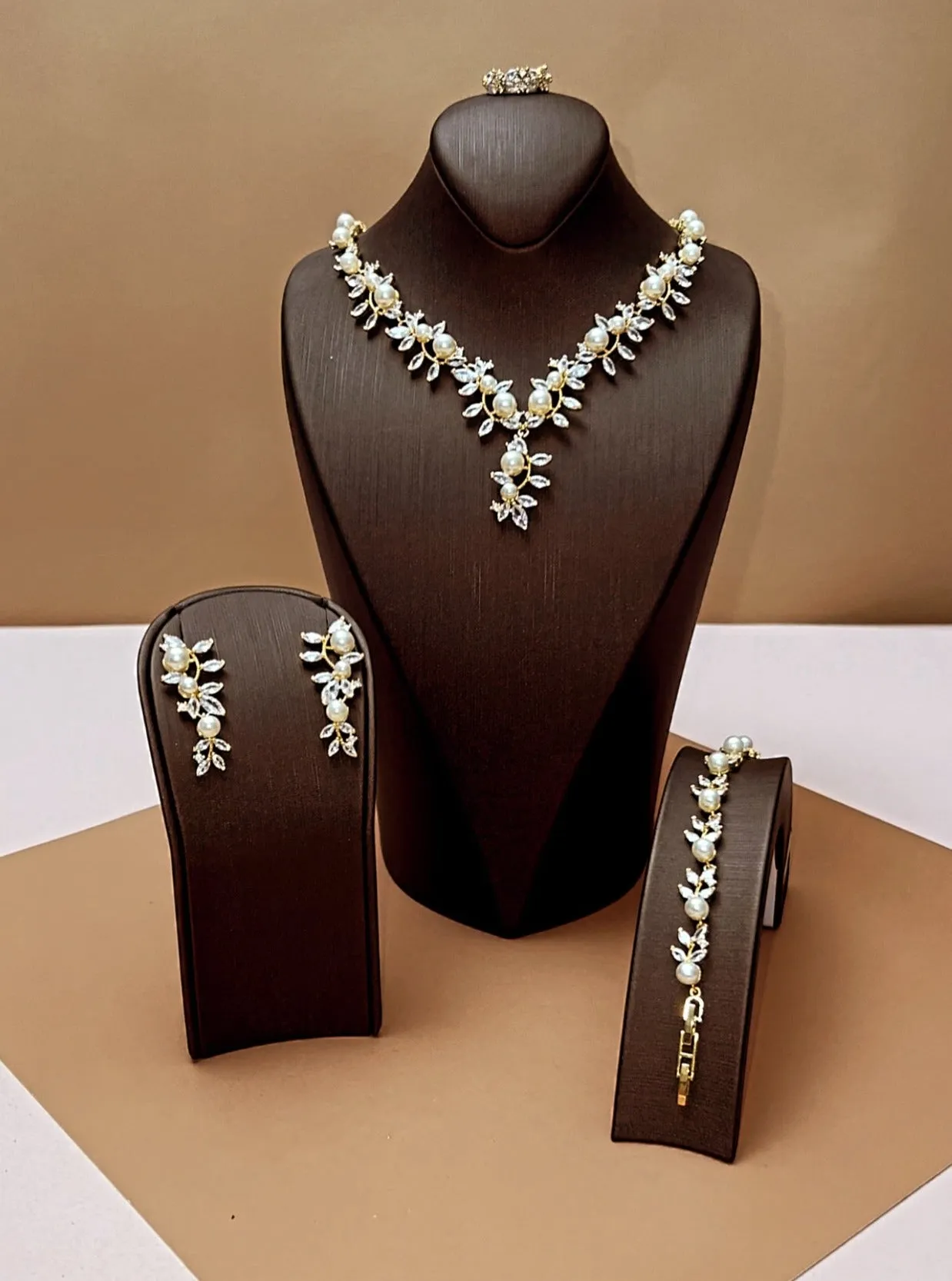 ANGEL LUXE Jewelry Set with Necklace, Bracelet, Drop Earrings and Ring *FINAL SALE*