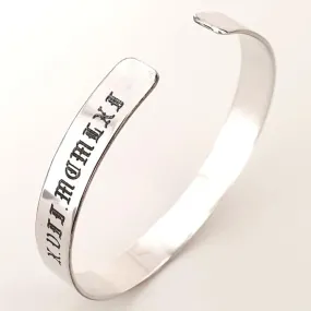 Anniversary Gift For Husband - Sterling Silver Cuff Bracelet