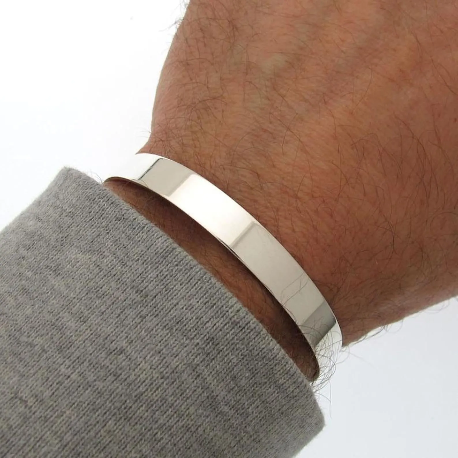 Anniversary Gift For Husband - Sterling Silver Cuff Bracelet