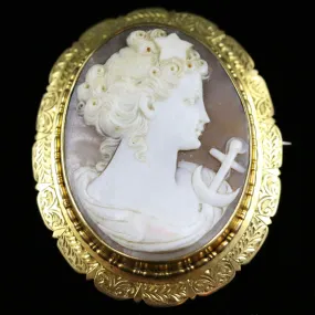 Antique Cameo Brooch Gold Victorian Circa 1860