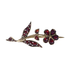 Antique Victorian Bohemian Garnet Posy Brooch