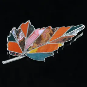 Antique Victorian Scottish Leaf Brooch Silver Circa 1860