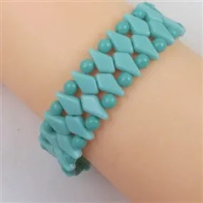 Aqua Crystal Beaded Stretch Bracelet