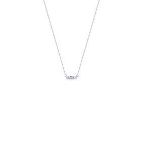 Aquamarine and Diamond Necklace in White Gold