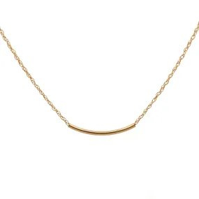 aquamarine back drop gold bar necklace