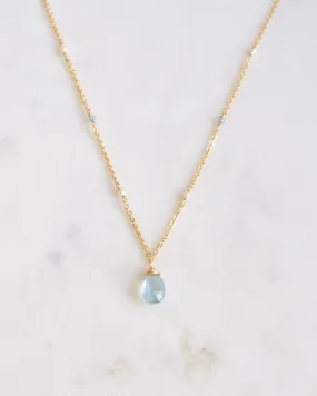 Aquamarine Bohemian Drop Necklace