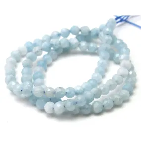 Aquamarine Faceted Rounds 4mm Strand